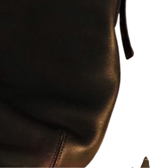 Coach black leather bag adjustable strap silver hardware & hang tag Y2K - Picture 13 of 14